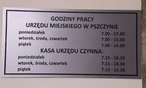 Zmiany godzin urzędowania Urzędu Miejskiego w Ps