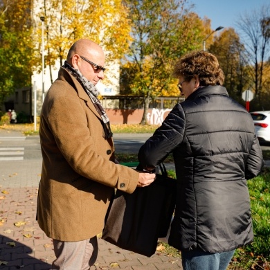 Akcja rozdawania odblasków w Pszczynie - 29.10.2021