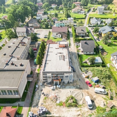 Budowa przedszkola w Czarkowie - sierpień 2023
